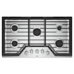 36 in. Gas Cooktop in Stainless Steel with 5 Burners and EZ-2-LIFT Hinged Cast-Iron Grates