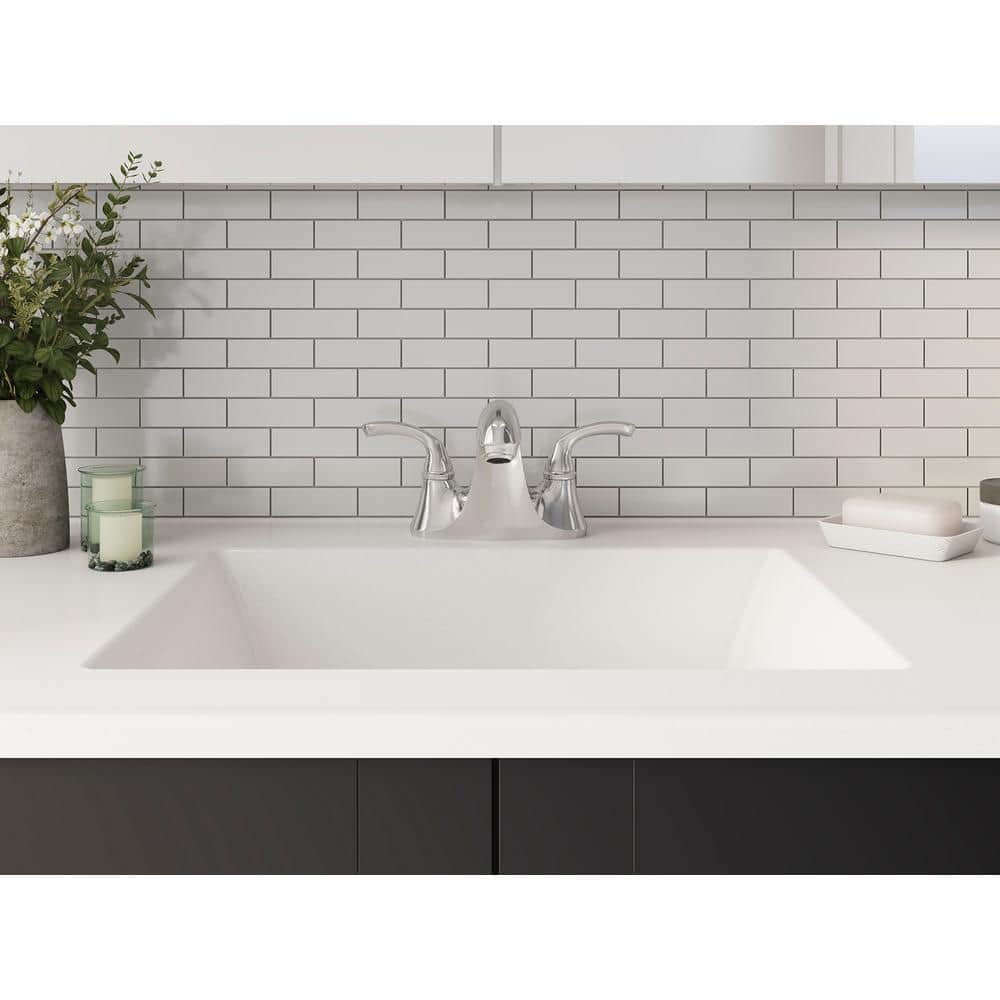 Elegant Forte Polished Chrome 4" Centerset Double-Handle Bathroom Faucet