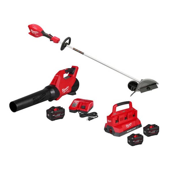M18 FUEL 18V 8 in. Brushless Cordless Battery Powered Straight Shaft Lawn Edger w/ M18 FORGE Starter Kit, M18 Blower Kit