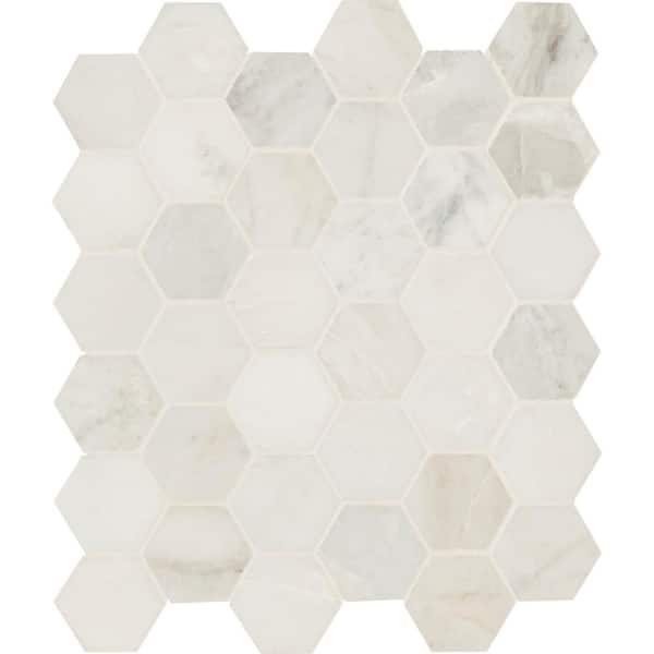 MSI Arabescato Venato White 11.73 in. x 12 in. Honed Marble Look Floor and Wall Tile (9.8 sq. ft./Case)
