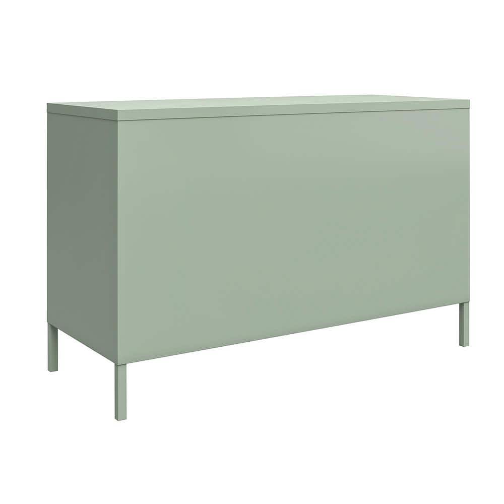 Pale Green Metal Lockable Office Storage Cabinet with 2 Shelves