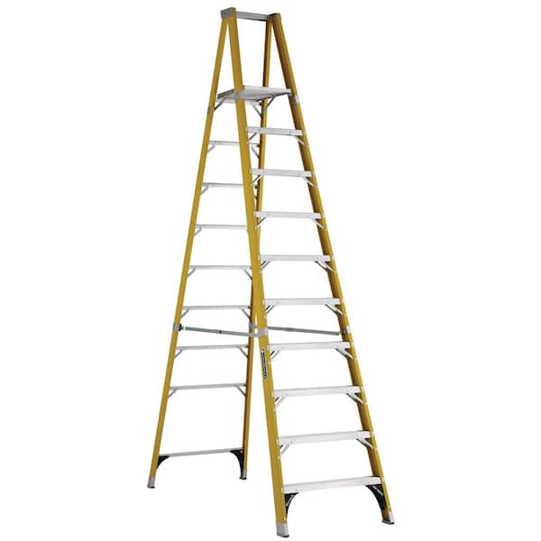 Louisville Ladder 10 ft. Fiberglass Platform Step Ladder with 375 lbs. Load Capacity Type IAA Duty Rating