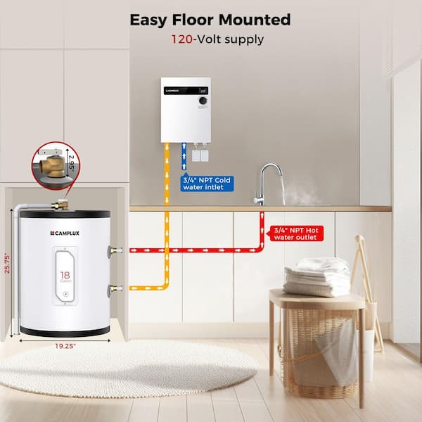 18 Gal. Short 1500-Watt Element Compact Point of Use Electric Water Heater with 2-Year Warranty