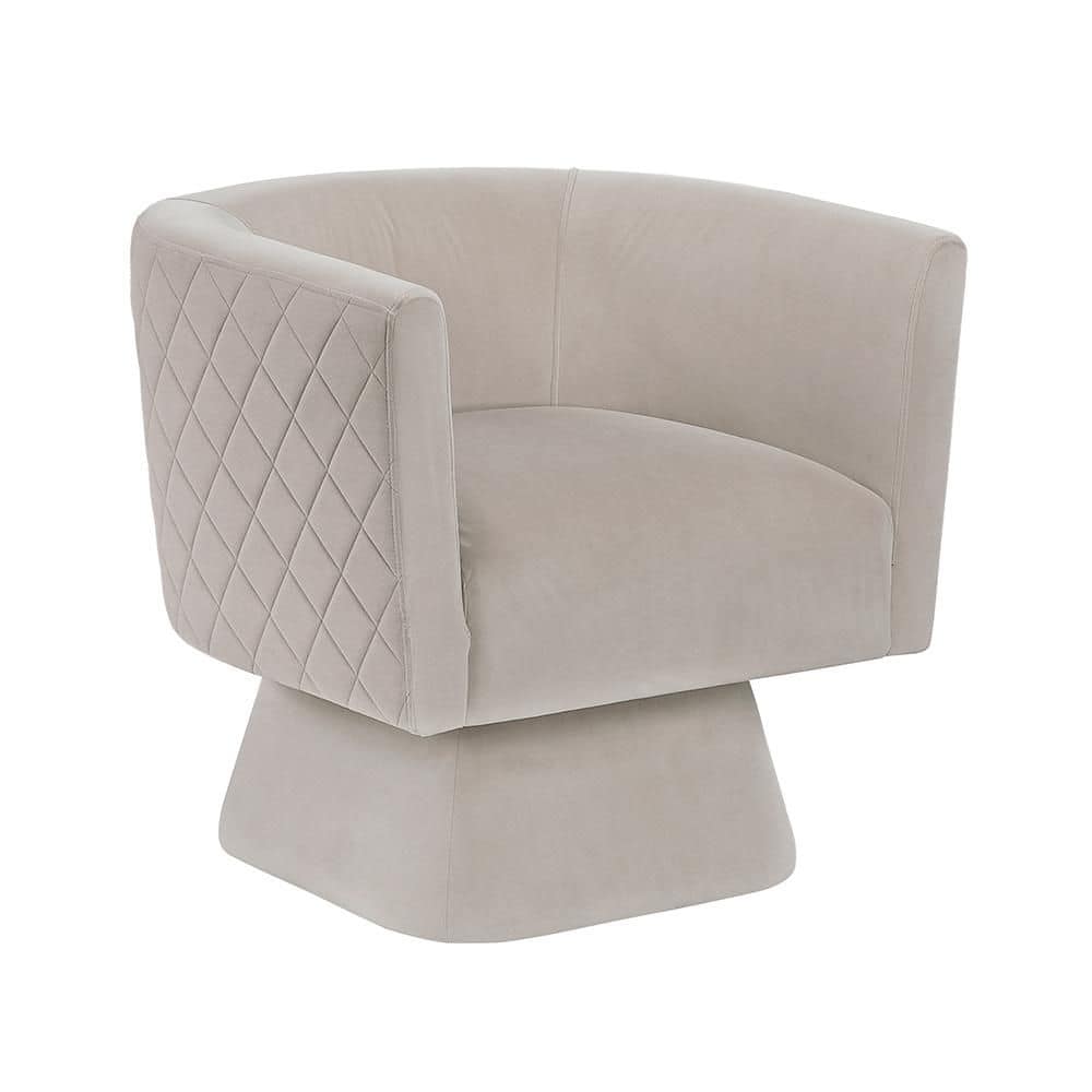 Waithe Taupe Velvet Upholstery Swivel Arm Chair price history on PriceWatchPro