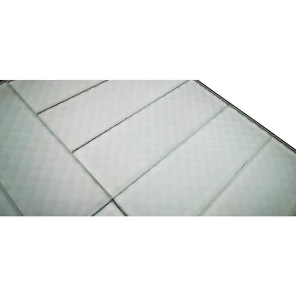 Slip Resistant 4 in. x 12 in. Textured Green Glass Subway Floor Tile (5 sq.ft./Case)