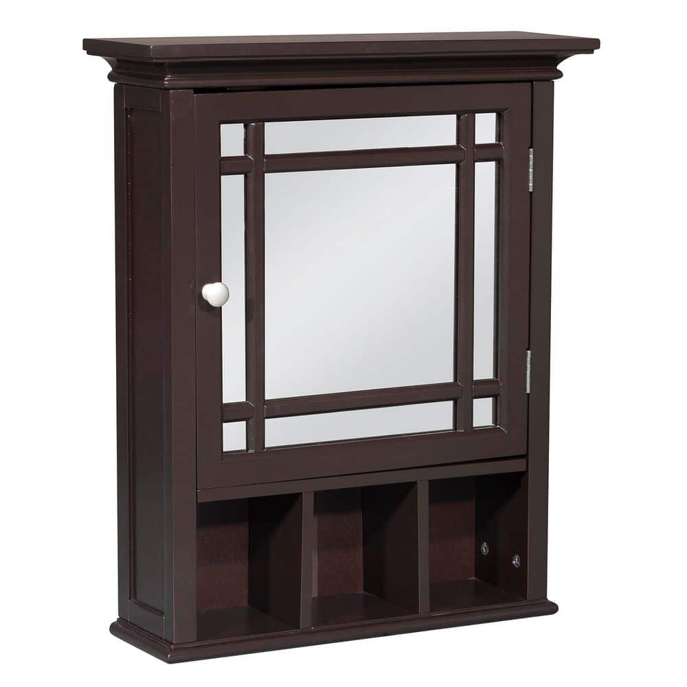 Neal 20 in. W x 24.13 in. H x 6.5 in. D Removable Wooden Medicine Cabinet with Mirrored Door in Espresso price history on PriceWatchPro