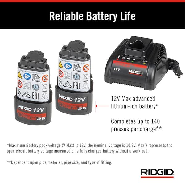 RIDGID 12-Volt 2.5 Amp Advanced Lithium-Ion Rechargeable Battery