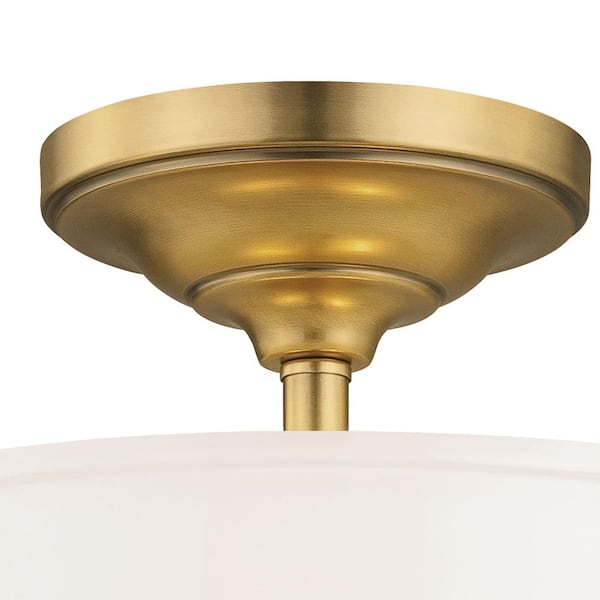 Better Homes & Gardens 2-Light Flush Mount Burnished Brass with Bulb