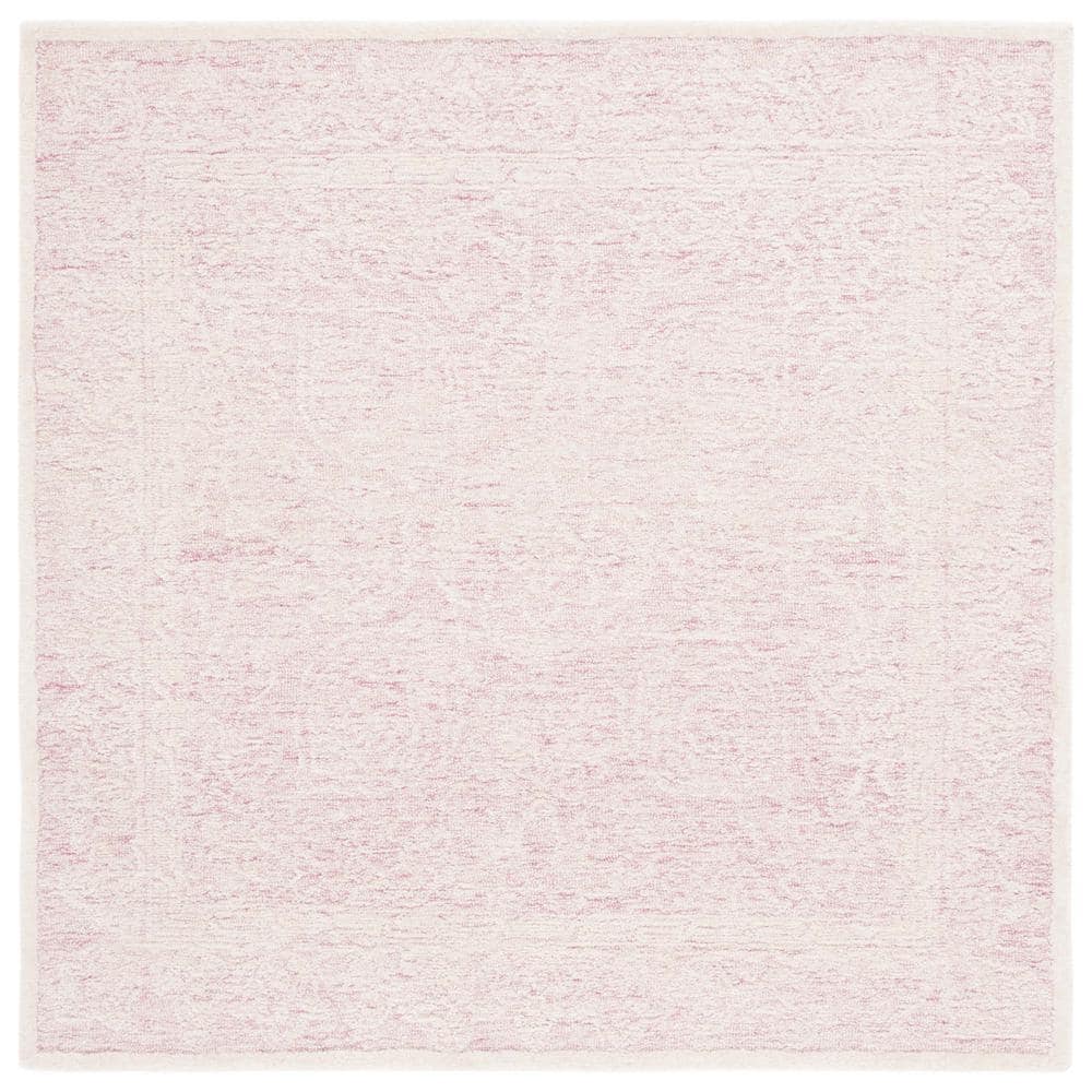 SAFAVIEH Ebony Pink/Ivory 6 ft. x 6 ft. Floral Square Area Rug EBN102U ...