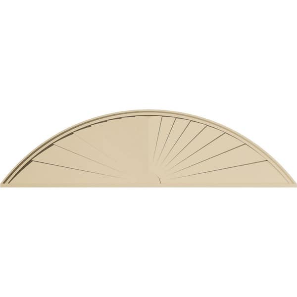 82-in. W x 21-1/2-in. H x 2-in. P Segment Arch Sunburst Signature Urethane Pediment, Primed Tan