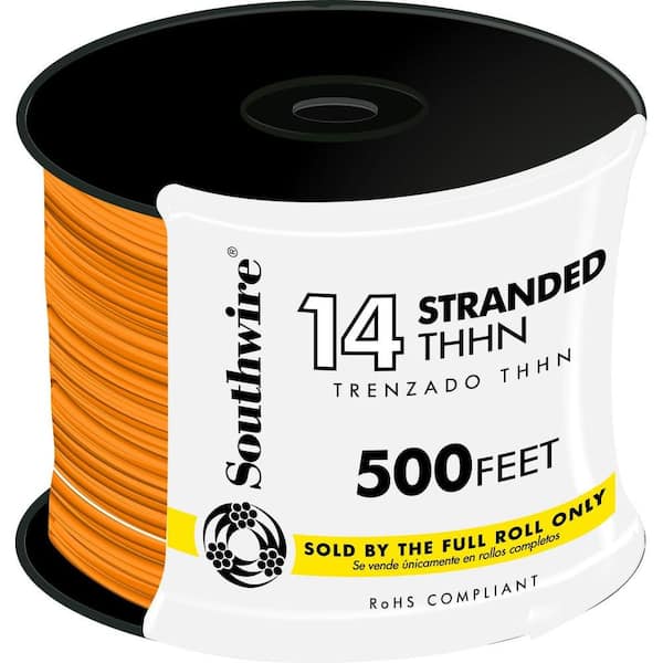 Southwire 500 ft. 14 Orange Stranded CU THHN Wire