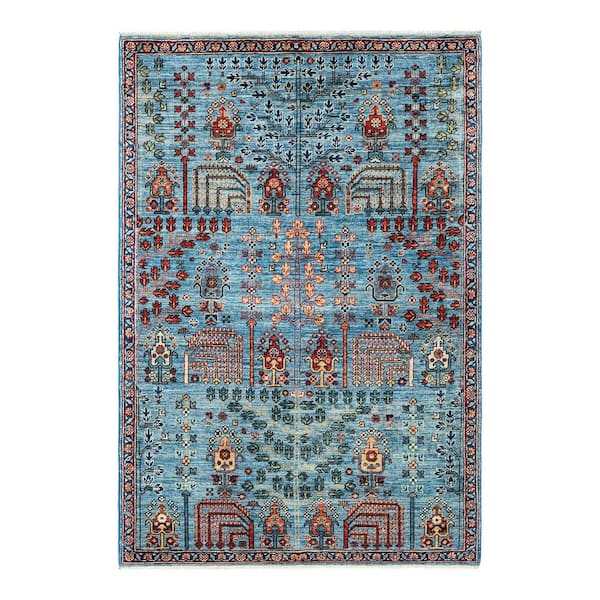 Solo Rugs Serapi Light Blue 4 ft. x 6 ft. Tribal Wool Indoor Area Rug