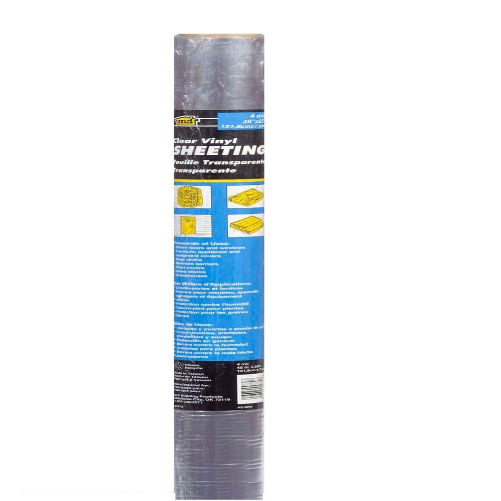 Frost King 44 in. x 216 in. x 4 Mil Clear Rolled Vinyl Sheeting V44216/6 -  The Home Depot