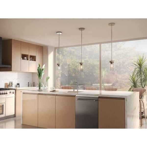 Kellwyn 1-Light Matte Black Clear Glass Transitional Mini-Pendant Hanging Light