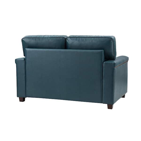 ARTFUL LIVING DESIGN Samuel 56 in. Wide Turquoise Leather