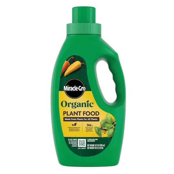 Miracle-Gro - Organic Plant Food 32 Oz., All Purpose, Feeds Instantly, Use with Container Plants and In Gardens, 1.4 - 0.5 - 1