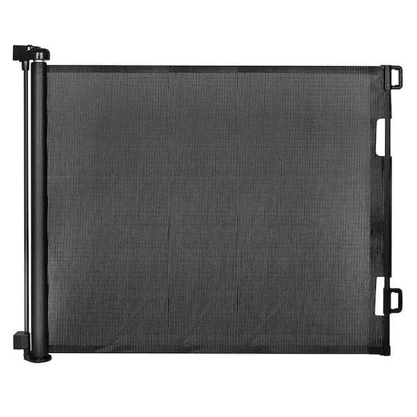 33 H x 55 W Retractable Baby Mesh Gate Child Safety Gate for Doorways Stairs Indoor Outdoor Black Fence Panel Steel