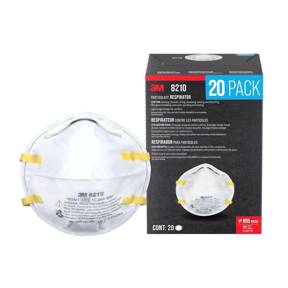 8210 N95 Particulate Disposable Respirator, Use for Sanding, Woodworking, Yard Work, and Dust Reduction, 20 Pack price history on PriceWatchPro