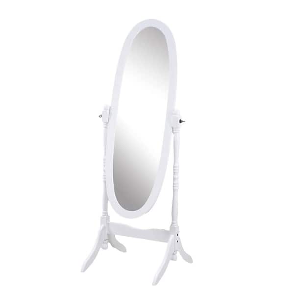 Tradrou White 16 in. W x 59 in. H Rectangle Metal Full Length Mirror