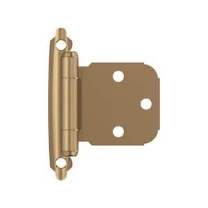 Champagne Bronze Variable Overlay Self Closing, Face Mount Cabinet Hinge (2-Pack)