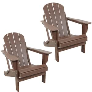 Foldable Adirondack Chair - Set of 2 - Brown