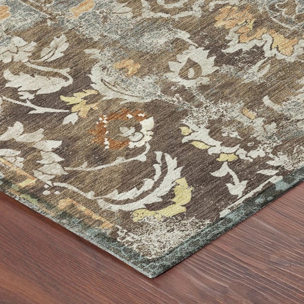 Chantille Machine Washable Indoor/Outdoor Abstract ACN2791 Brown 9 ft. x 12 ft. Area Rug