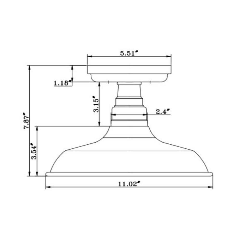 Kimball 7.87" Coffee Bronze Semi-Flush Mount Ceiling Light