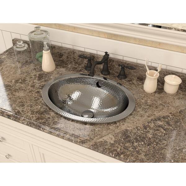 ANZZI Kingsmen 20 in. Handmade Drop-In Oval Bathroom Sink with