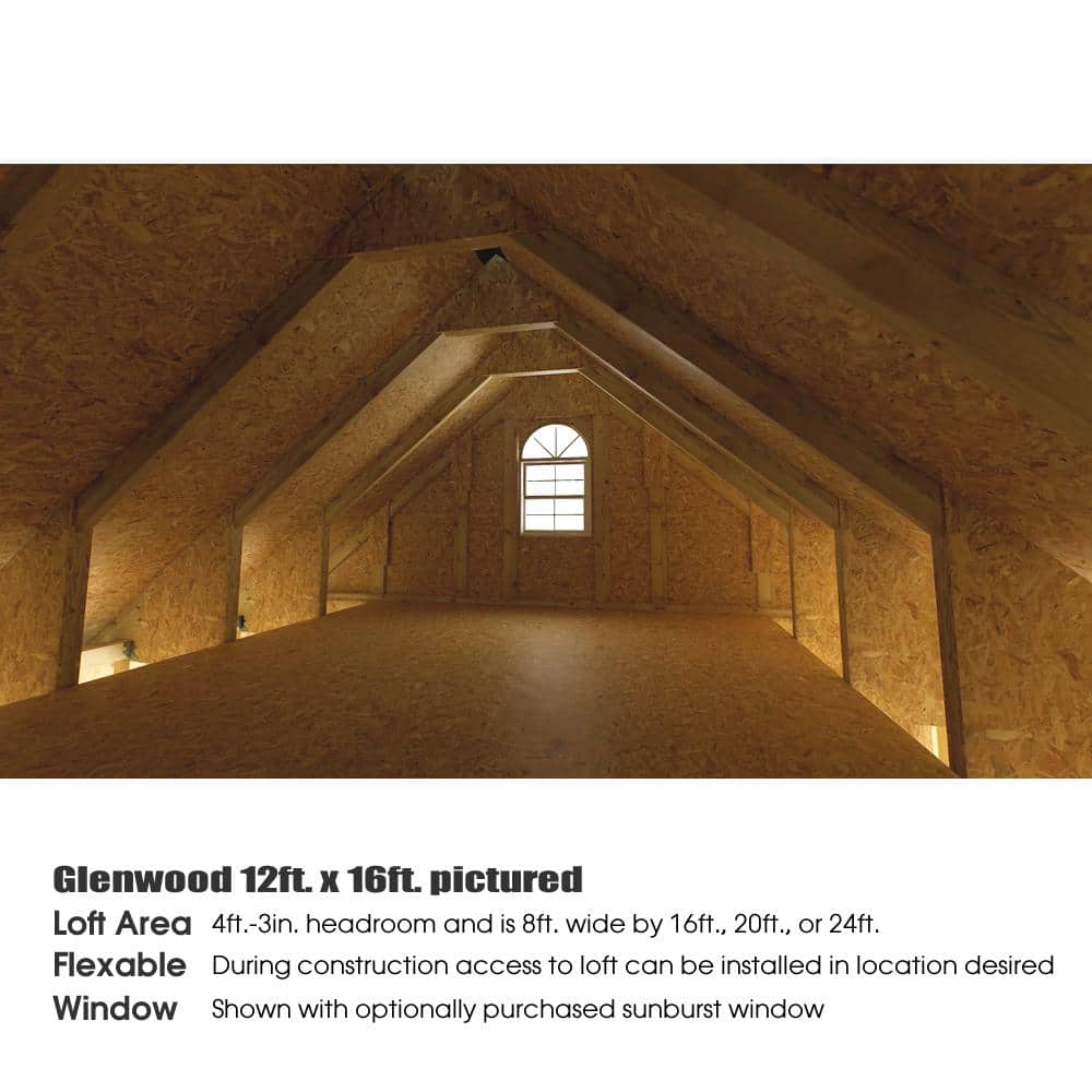 Glenwood 12' x 16' Brown Wood Garage Kit