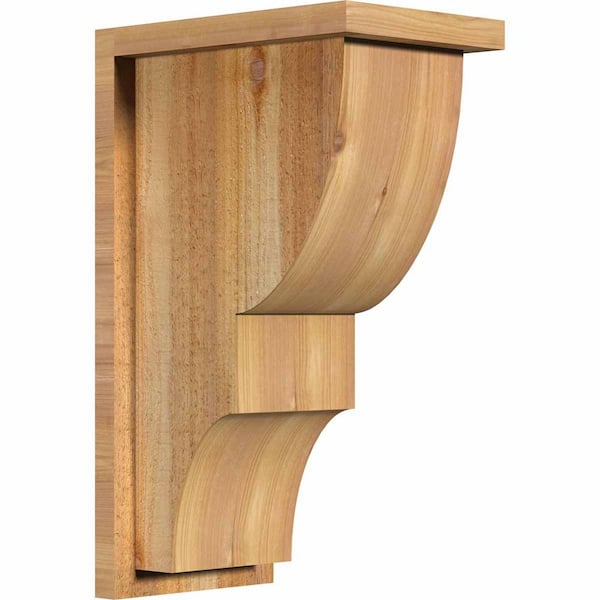 Ekena Millwork 8 in. x 12 in. x 20 in. Western Red Cedar Ridgewood Rough Sawn Corbel with Backplate