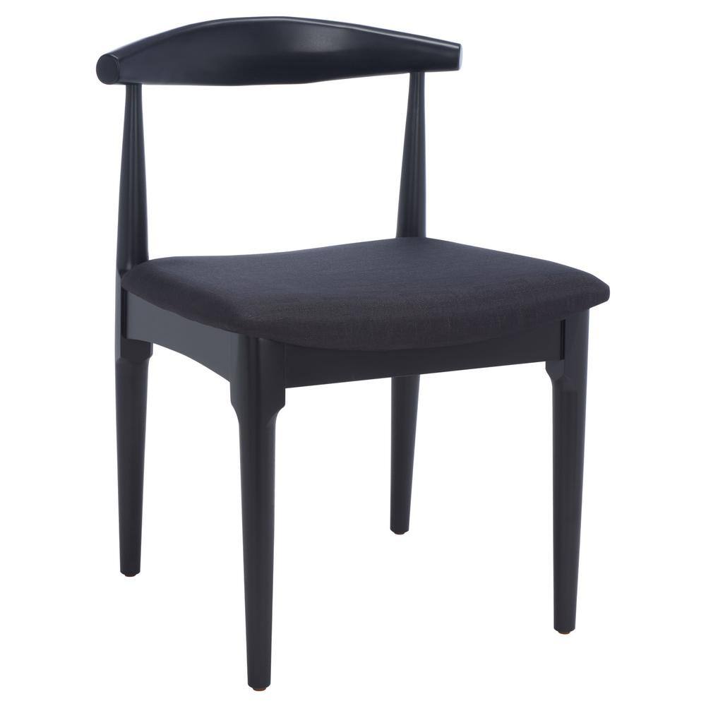 Lionel Retro Black Upholstered Wood Dining Chair Set