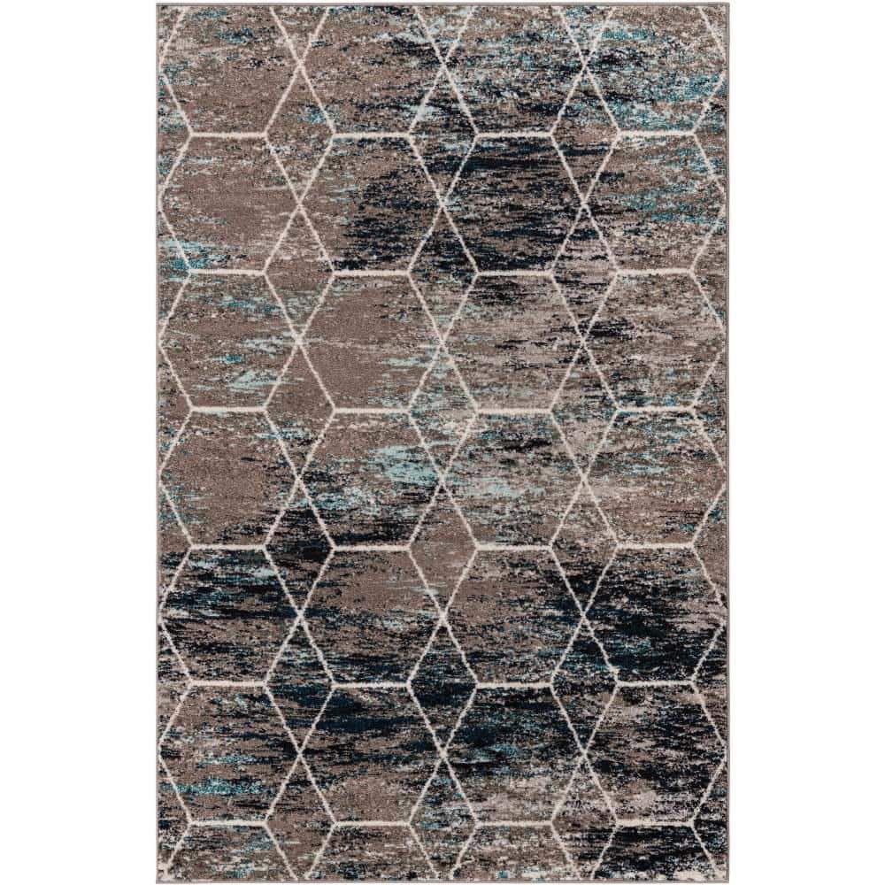 Trellis Frieze Geometric Blue Multi 5 ft. x 8 ft. Area Rug price history on PriceWatchPro