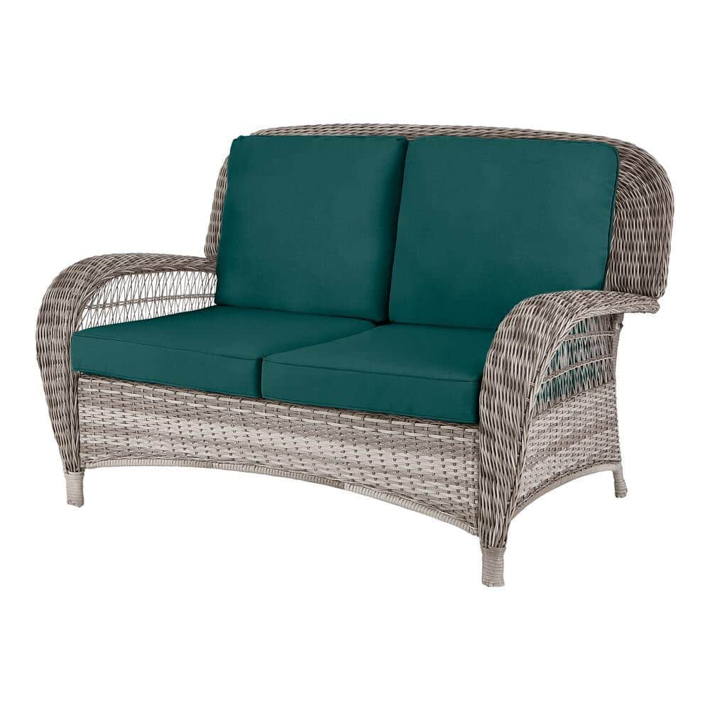 gray wicker loveseat