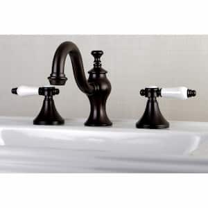 Country Lever 8 in. Widespread 2-Handle High-Arc Bathroom Faucet in Oil Rubbed Bronze