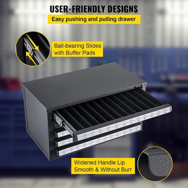 Drill Bit Dispenser Organizer Cabinet Five-Drawer For #1 To #60 Stackable