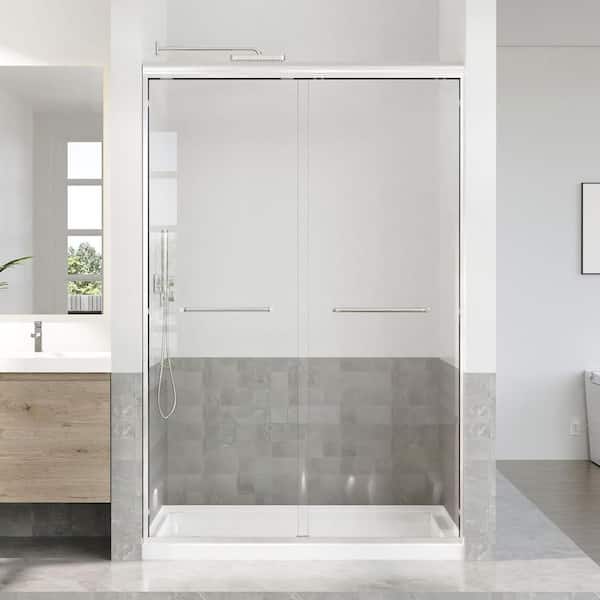 45-48 in. W x 72 in. H Sliding Framed Shower Door in Chrome with 5/16 in. (8 mm) Tempered Clear Glass