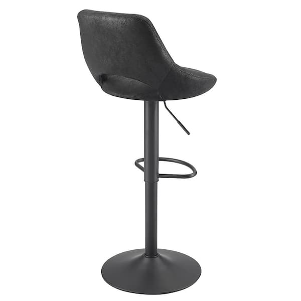 Deluxe Work Stool with Adjustable Arms - Vinyl, Black H-6991BL - Uline