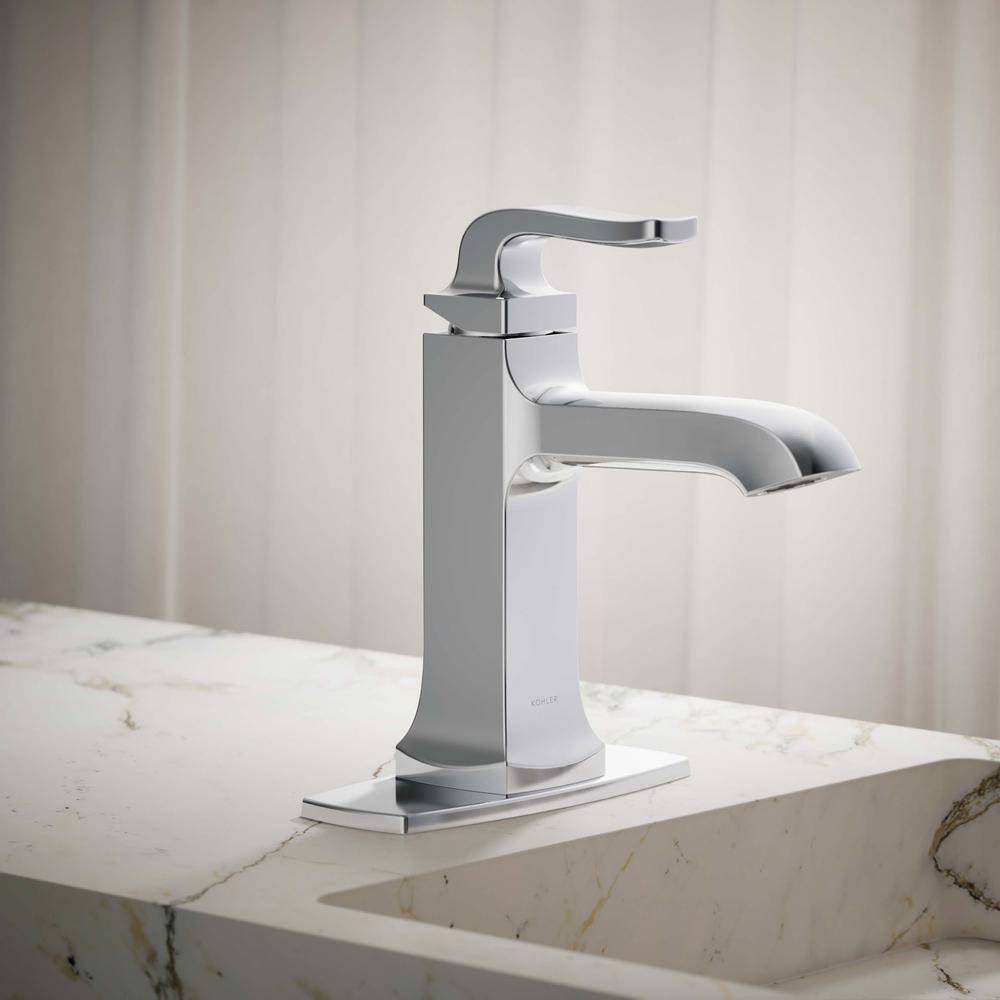 Polished Chrome Single Hole Lever Bathroom Faucet
