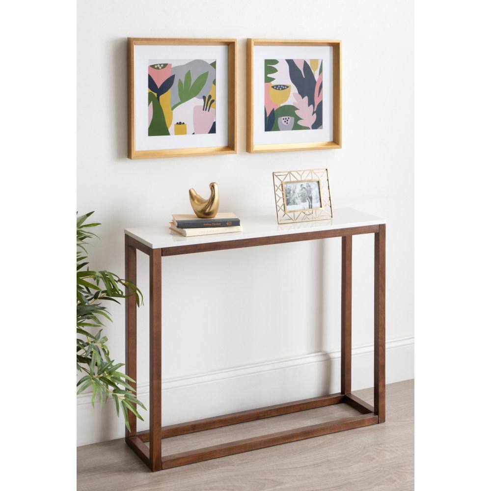 Gold Framed Abstract Floral Canvas Print Set