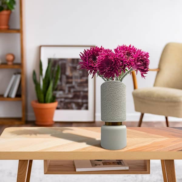 castellousa White 12 in. Tall Modern Stackable Ceramic Flower Vase