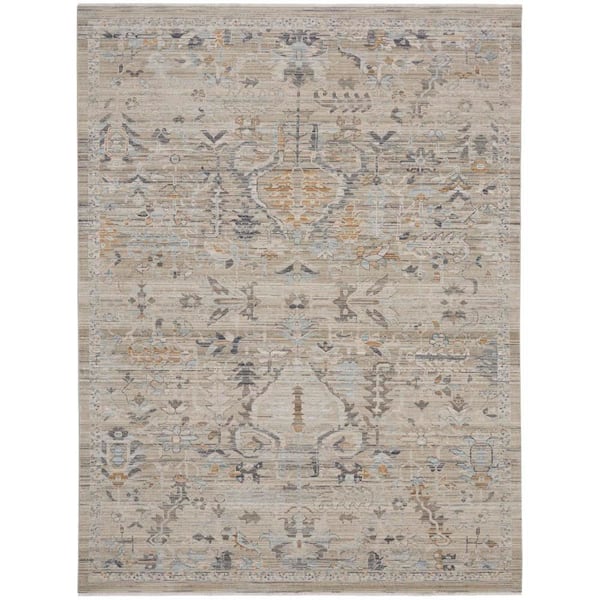 Nyle Ivory Taupe 10 ft. x 14 ft. Vintage Persian Area Rug