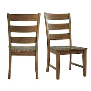 Sultan Brown Wooden Ladder Back Dining Chair (Set of 2)
