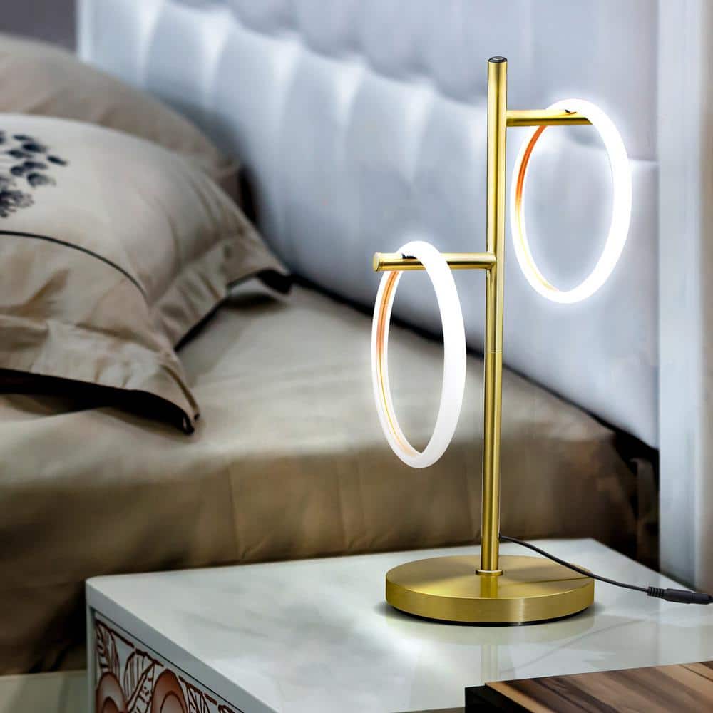 21" Gold LED Touch Table Lamp with 3-Way Switch