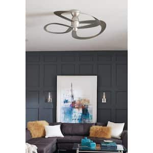 Willacy 48 in. Smart Indoor/Outdoor Painted Nickel Contemporary Ceiling Fan with Remote Included for Living Room