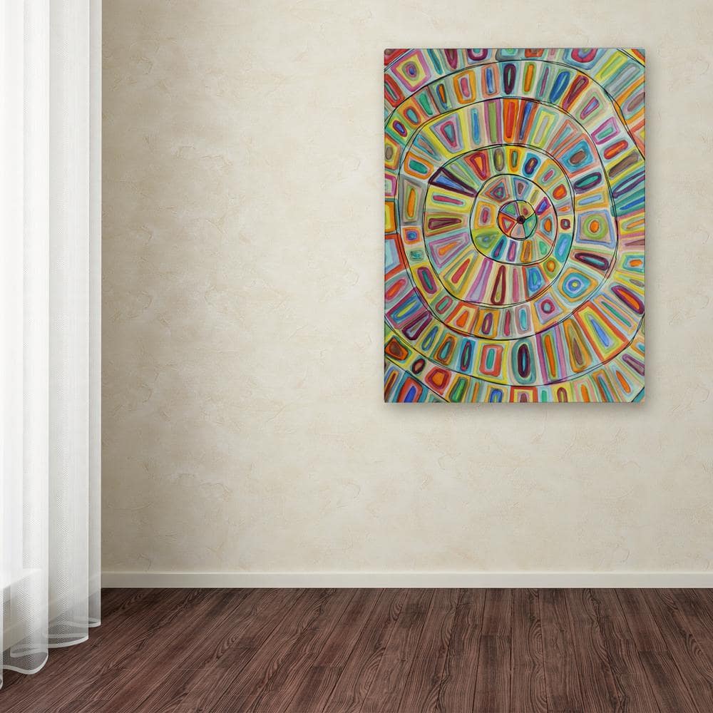 Ma Cible Multicolor Abstract Canvas Painting, 18" x 24"