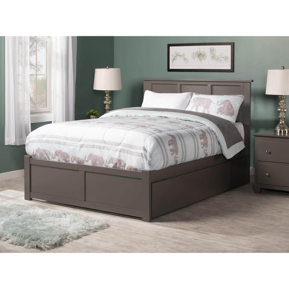 Madison Medium Stained Wood King Bed with Storage Drawers