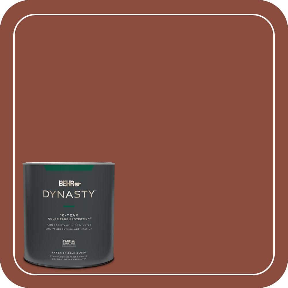 BEHR DYNASTY 1 qt. #QE-14 Spiced Red Semi-Gloss Exterior Stain-Blocking ...