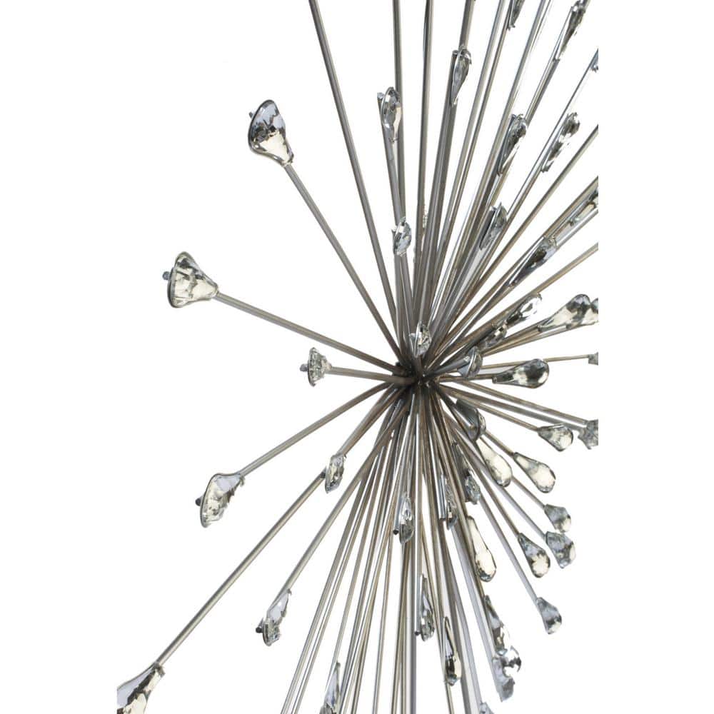 Large Silver and Champagne Metal Starburst Wall Art