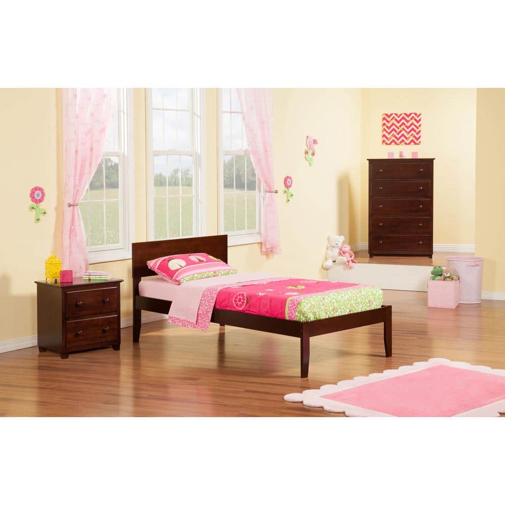 Orlando Twin XL Platform Bed with Integrated USB, Rubberwood