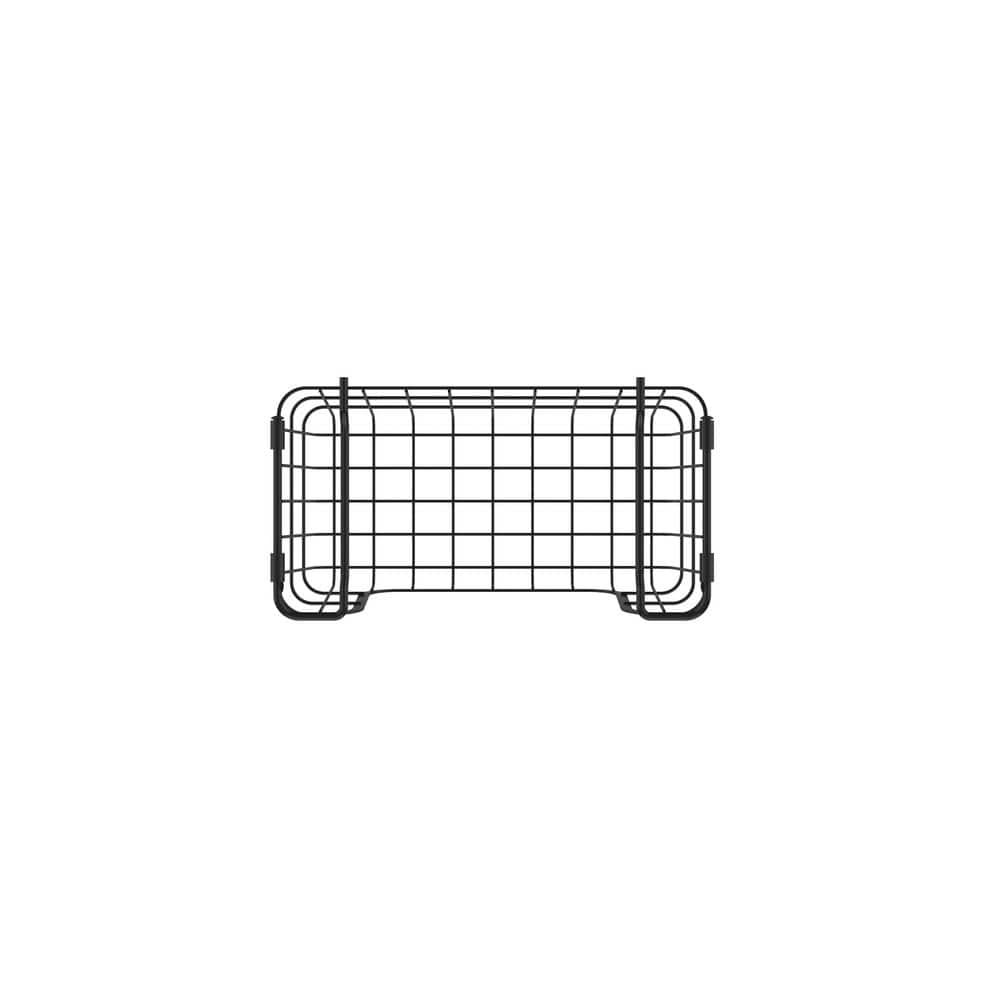 Modern Black Metal Wire 3-Piece Stackable Storage Basket Set